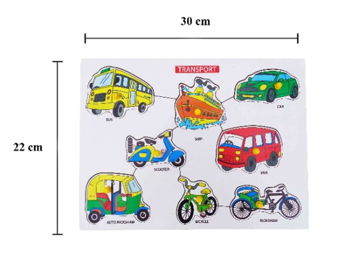 VOOLEX - Wooden Transport and Vehicle Learning Puzzle,Learning for kids-Multicolor