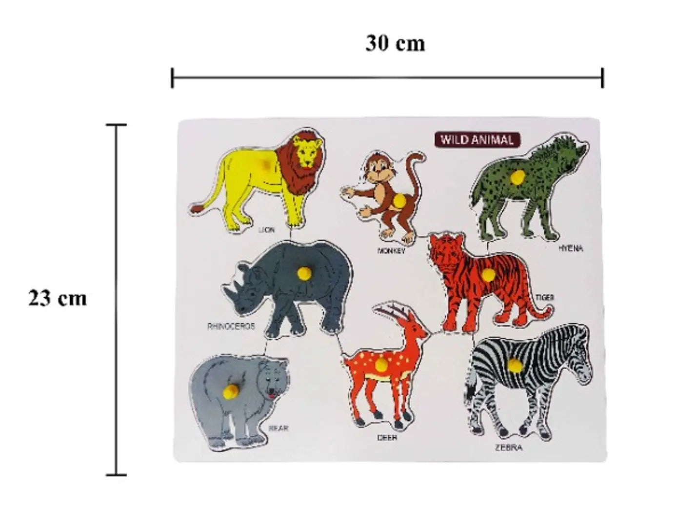 Wooden Wild Animals Puzzle Educational Board for Kids